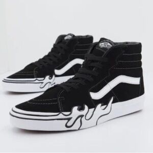 Vans Flame Black and White High-Tops
